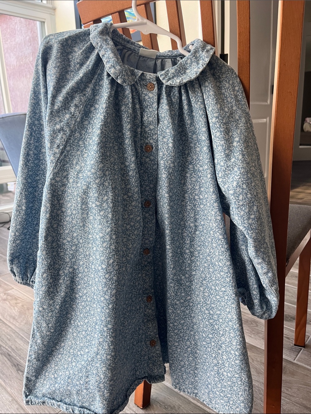 next Blue Floral Button-Front Girls' Tunic
